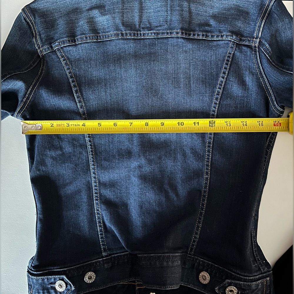 AG Adriano Goldschmied Robyn Blue Jean Jacket w/contrast stitching lightweight M - Picture 7 of 8